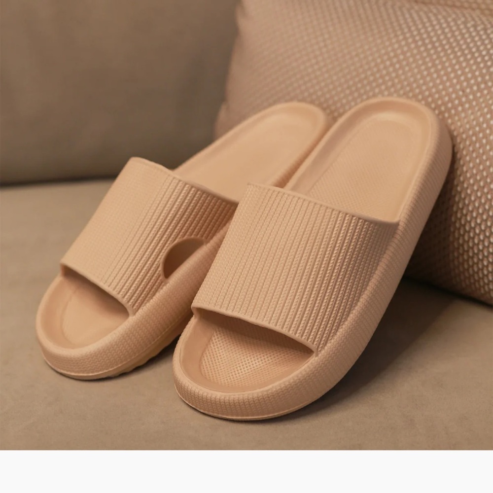 Cloud Slides — Oat Latte — Minimalist Slippers with Smooth Matte Finish